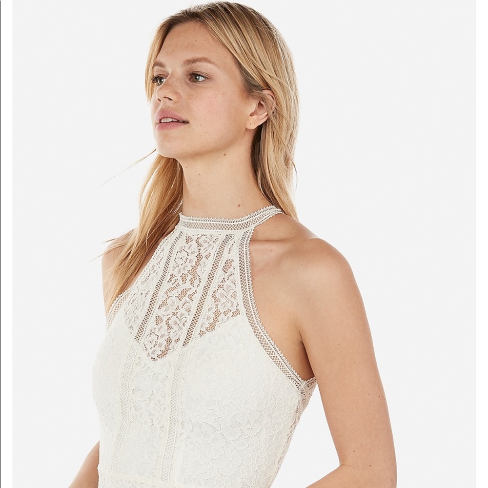 White Midi Lace Dress Size 8 worn once.